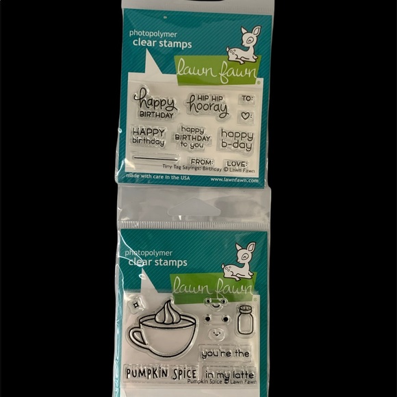 Lawn Fawn clear stamps Pumpkin spice Happy birthda - Picture 3 of 7